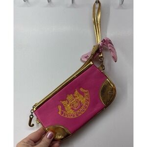 Vintage Juicy Couture Pink & Gold Embroidered Wristlet (Authentic Y2K 90s/00s)